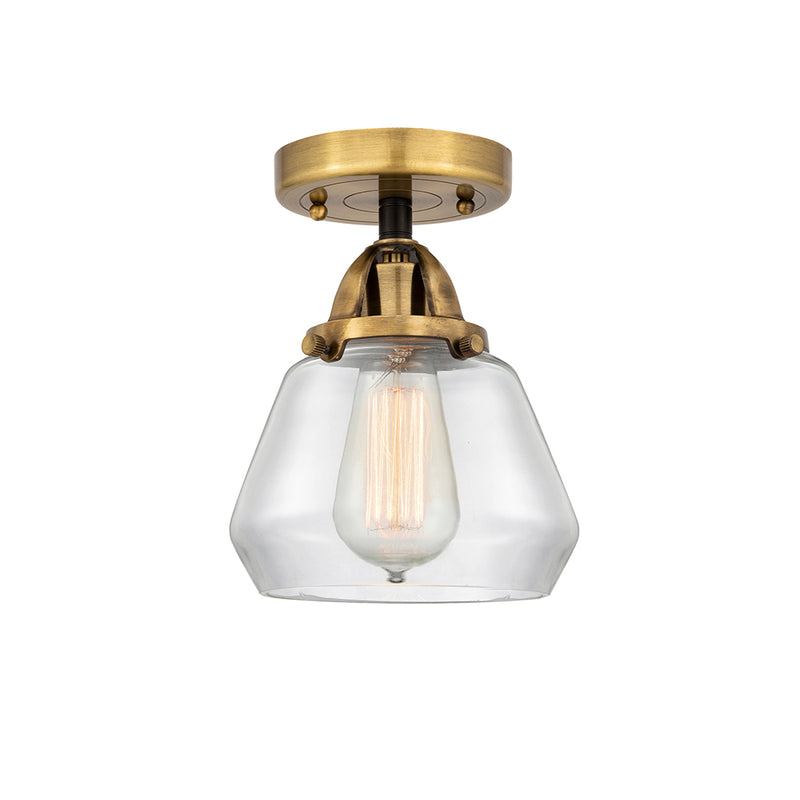 Fulton Semi-Flush Mount shown in the Black Antique Brass finish with a Clear shade