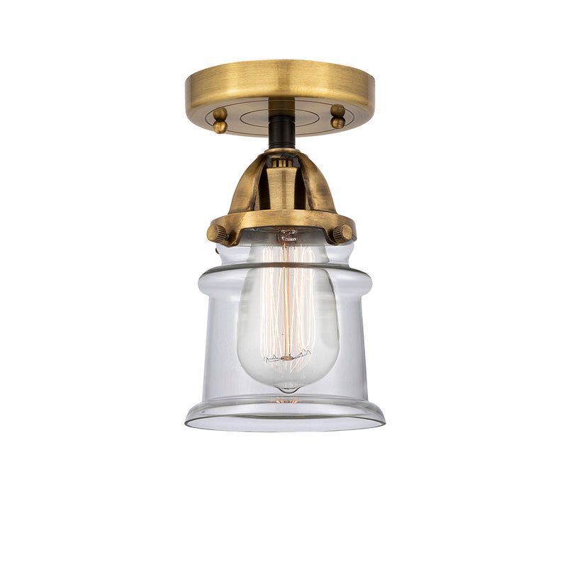 Canton Semi-Flush Mount shown in the Black Antique Brass finish with a Clear shade