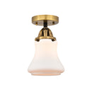 Bellmont Semi-Flush Mount shown in the Black Antique Brass finish with a Matte White shade