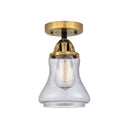 Bellmont Semi-Flush Mount shown in the Black Antique Brass finish with a Seedy shade