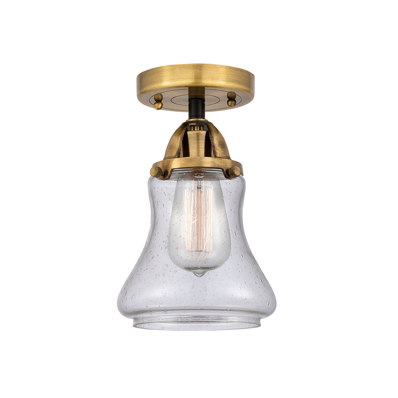 Bellmont Semi-Flush Mount shown in the Black Antique Brass finish with a Seedy shade