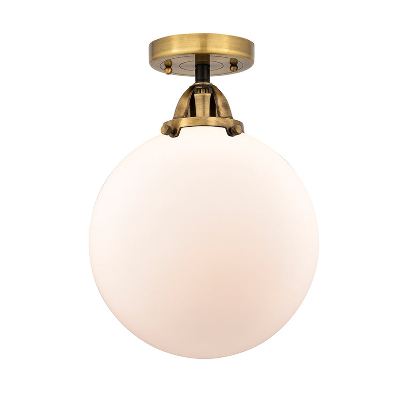 Beacon Semi-Flush Mount shown in the Black Antique Brass finish with a Matte White shade