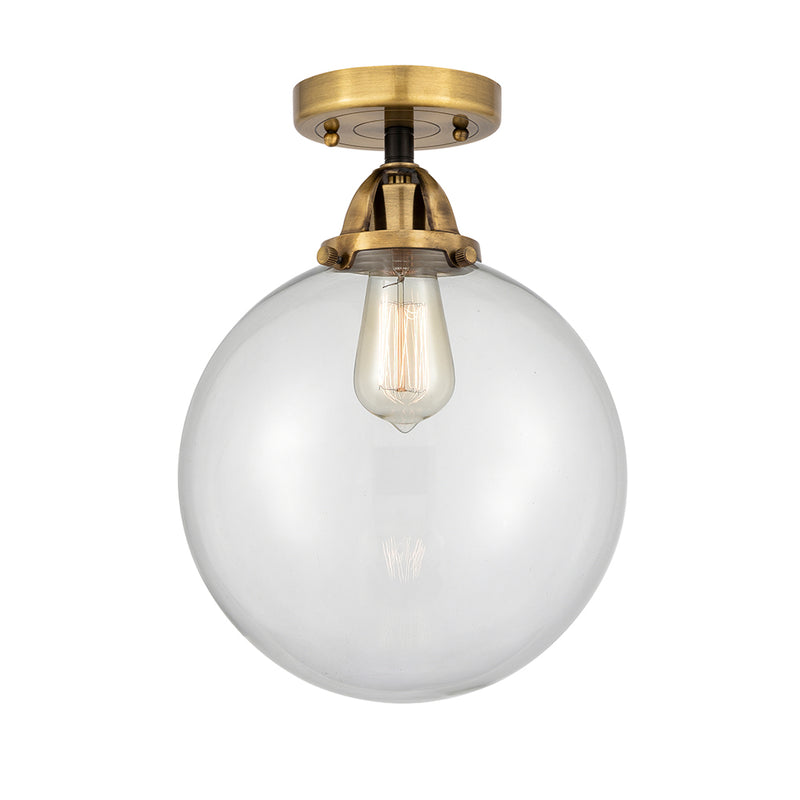 Beacon Semi-Flush Mount shown in the Black Antique Brass finish with a Clear shade