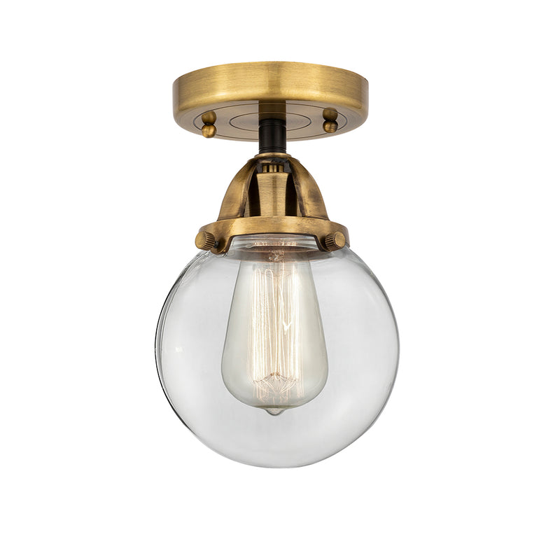 Beacon Semi-Flush Mount shown in the Black Antique Brass finish with a Clear shade