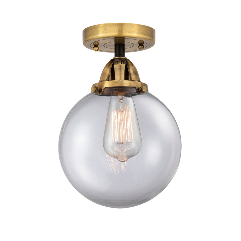 Beacon Semi-Flush Mount shown in the Black Antique Brass finish with a Clear shade