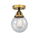 Beacon Semi-Flush Mount shown in the Black Antique Brass finish with a Seedy shade