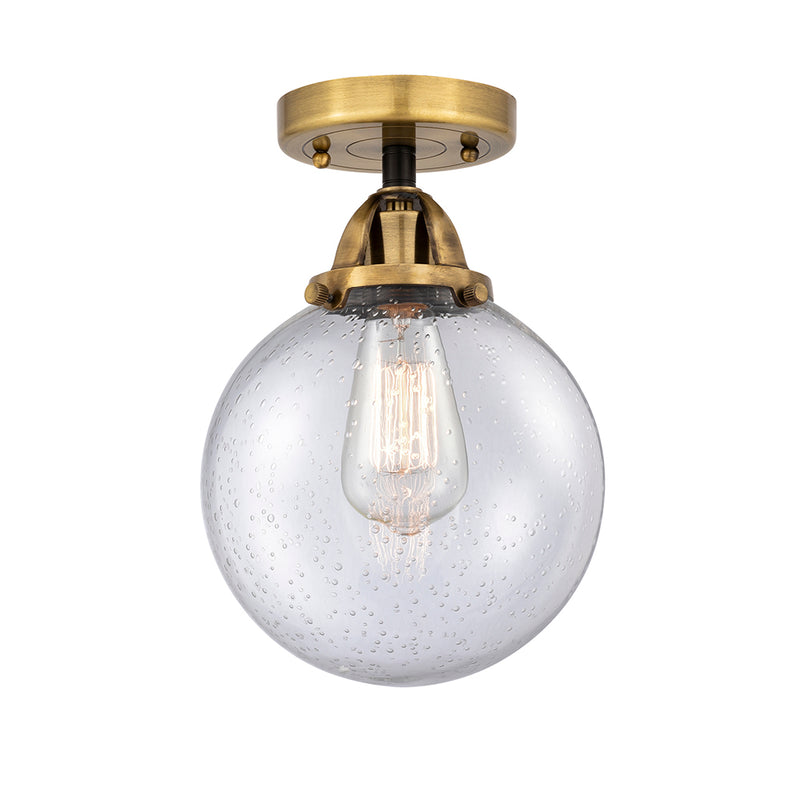 Beacon Semi-Flush Mount shown in the Black Antique Brass finish with a Seedy shade