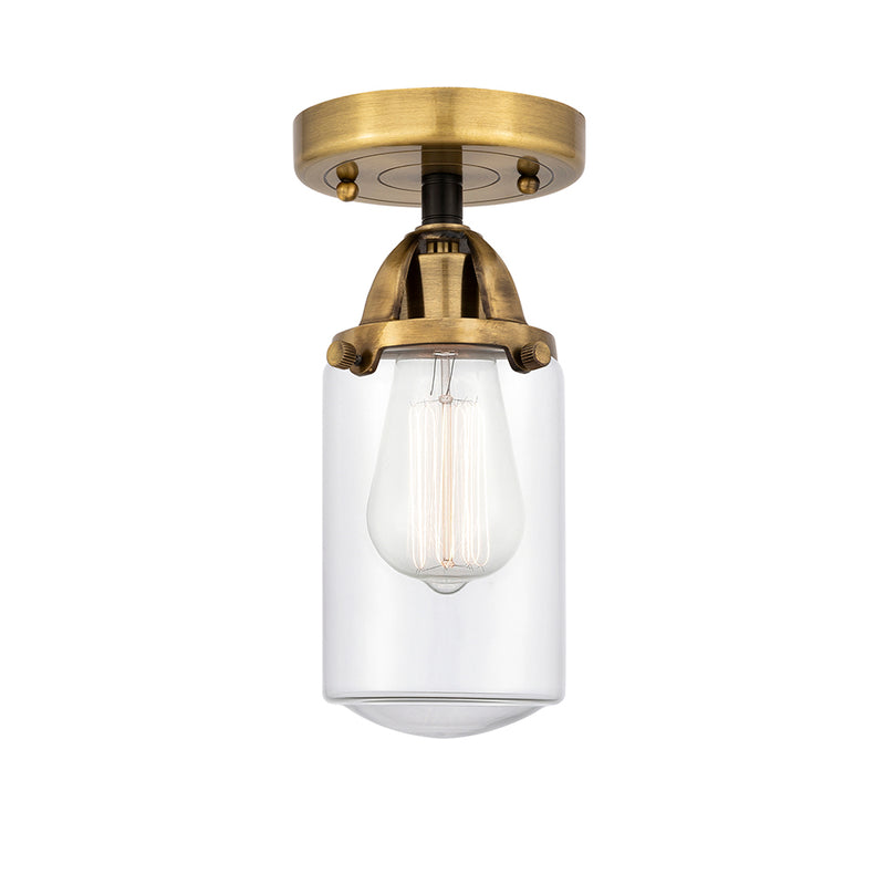 Dover Semi-Flush Mount shown in the Black Antique Brass finish with a Clear shade