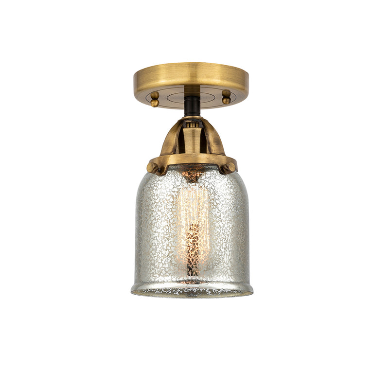 Bell Semi-Flush Mount shown in the Black Antique Brass finish with a Silver Plated Mercury shade