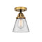 Cone Semi-Flush Mount shown in the Black Antique Brass finish with a Clear shade