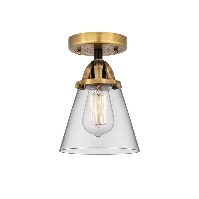 Cone Semi-Flush Mount shown in the Black Antique Brass finish with a Clear shade