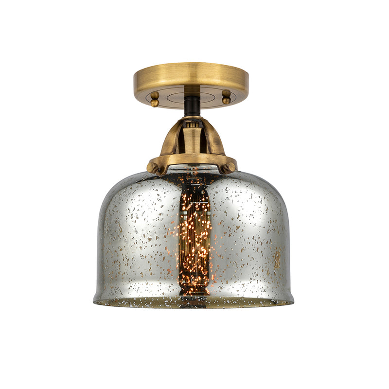 Bell Semi-Flush Mount shown in the Black Antique Brass finish with a Silver Plated Mercury shade