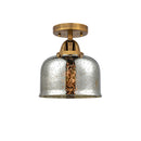 Bell Semi-Flush Mount shown in the Brushed Brass finish with a Silver Plated Mercury shade