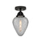 Geneseo Semi-Flush Mount shown in the Matte Black finish with a Clear Crackled shade