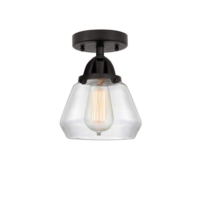 Fulton Semi-Flush Mount shown in the Matte Black finish with a Clear shade