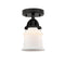 Canton Semi-Flush Mount shown in the Matte Black finish with a Matte White shade