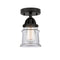 Canton Semi-Flush Mount shown in the Matte Black finish with a Clear shade