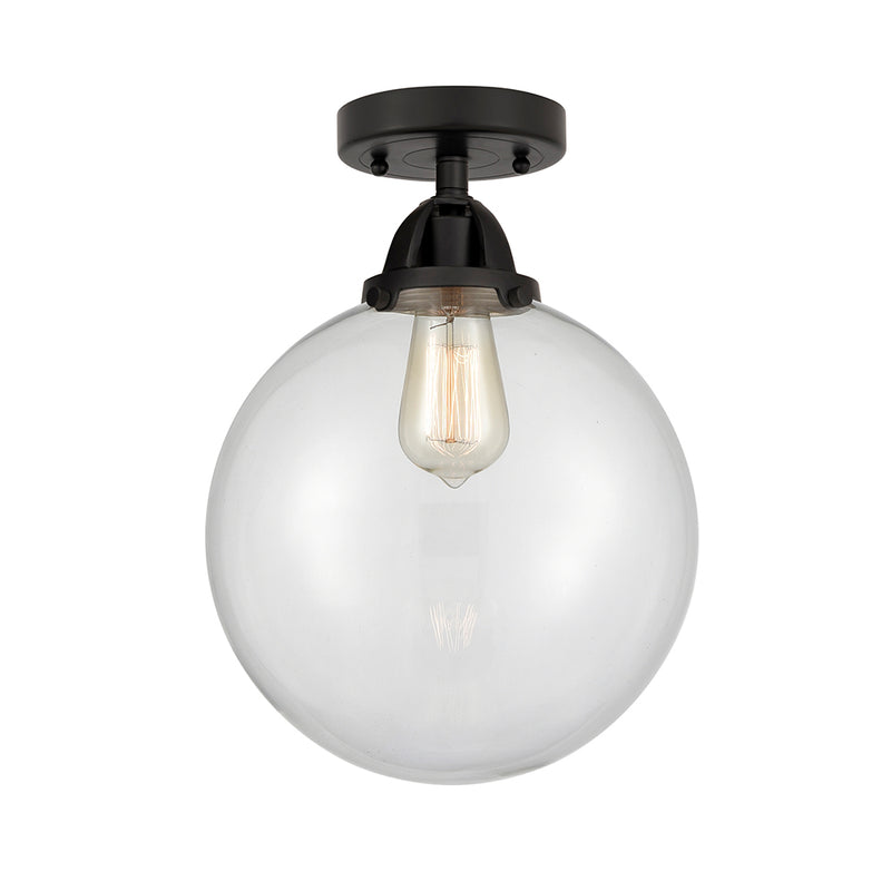 Beacon Semi-Flush Mount shown in the Matte Black finish with a Clear shade