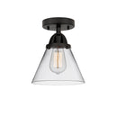 Cone Semi-Flush Mount shown in the Matte Black finish with a Clear shade