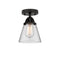 Cone Semi-Flush Mount shown in the Matte Black finish with a Clear shade