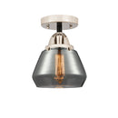 Fulton Semi-Flush Mount shown in the Black Polished Nickel finish with a Plated Smoke shade