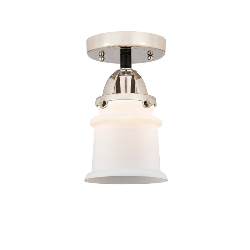 Canton Semi-Flush Mount shown in the Black Polished Nickel finish with a Matte White shade