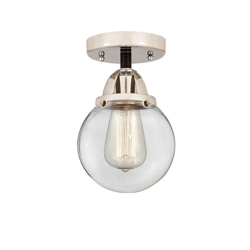 Beacon Semi-Flush Mount shown in the Black Polished Nickel finish with a Clear shade