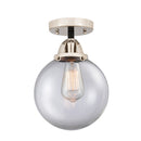 Beacon Semi-Flush Mount shown in the Black Polished Nickel finish with a Clear shade