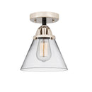 Cone Semi-Flush Mount shown in the Black Polished Nickel finish with a Clear shade