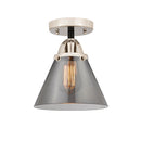Cone Semi-Flush Mount shown in the Black Polished Nickel finish with a Plated Smoke shade