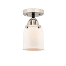 Bell Semi-Flush Mount shown in the Black Polished Nickel finish with a Matte White shade