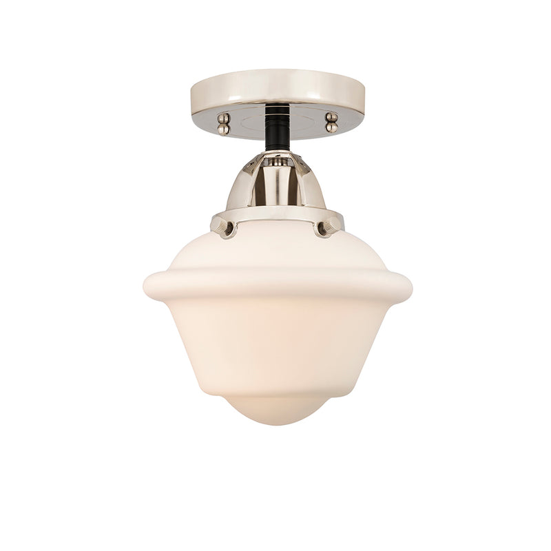 Oxford Semi-Flush Mount shown in the Black Polished Nickel finish with a Matte White shade