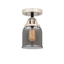 Bell Semi-Flush Mount shown in the Black Polished Nickel finish with a Plated Smoke shade