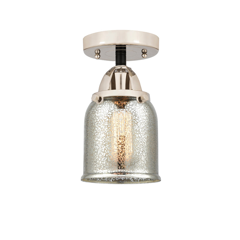 Bell Semi-Flush Mount shown in the Black Polished Nickel finish with a Silver Plated Mercury shade