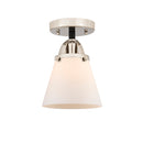 Cone Semi-Flush Mount shown in the Black Polished Nickel finish with a Matte White shade