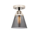 Cone Semi-Flush Mount shown in the Black Polished Nickel finish with a Plated Smoke shade