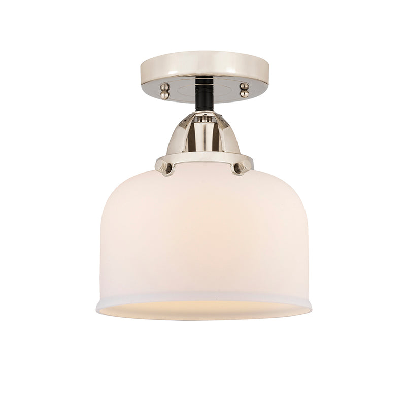 Bell Semi-Flush Mount shown in the Black Polished Nickel finish with a Matte White shade