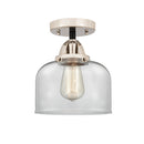 Bell Semi-Flush Mount shown in the Black Polished Nickel finish with a Clear shade