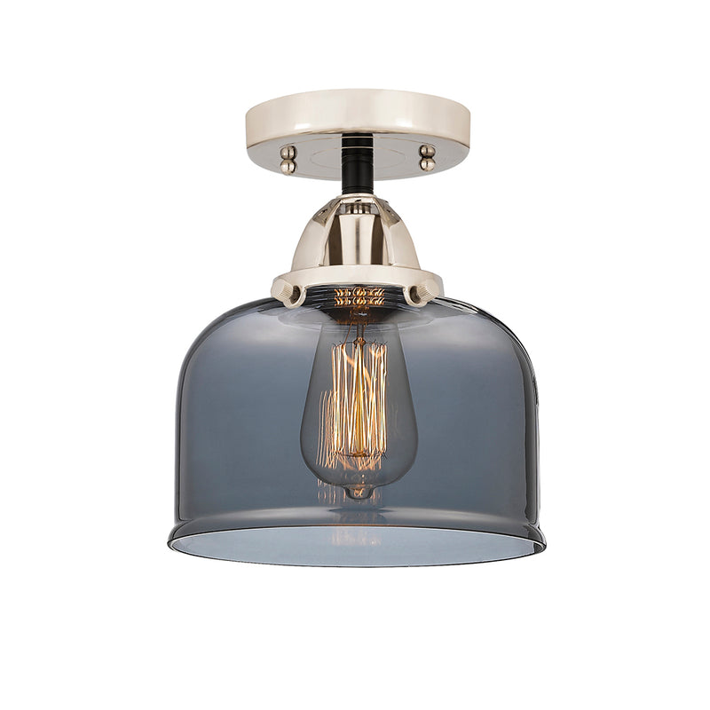 Bell Semi-Flush Mount shown in the Black Polished Nickel finish with a Plated Smoke shade