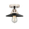 Railroad Semi-Flush Mount shown in the Black Polished Nickel finish with a Matte Black shade