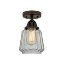 Chatham Semi-Flush Mount shown in the Oil Rubbed Bronze finish with a Clear shade