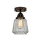 Chatham Semi-Flush Mount shown in the Oil Rubbed Bronze finish with a Clear shade