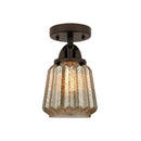 Chatham Semi-Flush Mount shown in the Oil Rubbed Bronze finish with a Mercury shade