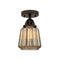 Chatham Semi-Flush Mount shown in the Oil Rubbed Bronze finish with a Mercury shade