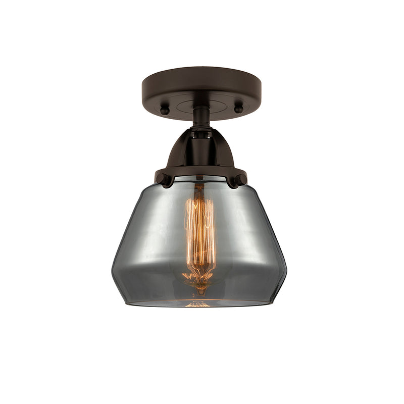 Fulton Semi-Flush Mount shown in the Oil Rubbed Bronze finish with a Plated Smoke shade