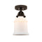 Canton Semi-Flush Mount shown in the Oil Rubbed Bronze finish with a Matte White shade