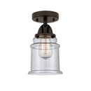 Canton Semi-Flush Mount shown in the Oil Rubbed Bronze finish with a Seedy shade