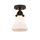 Bellmont Semi-Flush Mount shown in the Oil Rubbed Bronze finish with a Matte White shade