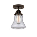 Bellmont Semi-Flush Mount shown in the Oil Rubbed Bronze finish with a Seedy shade