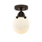 Beacon Semi-Flush Mount shown in the Oil Rubbed Bronze finish with a Matte White shade